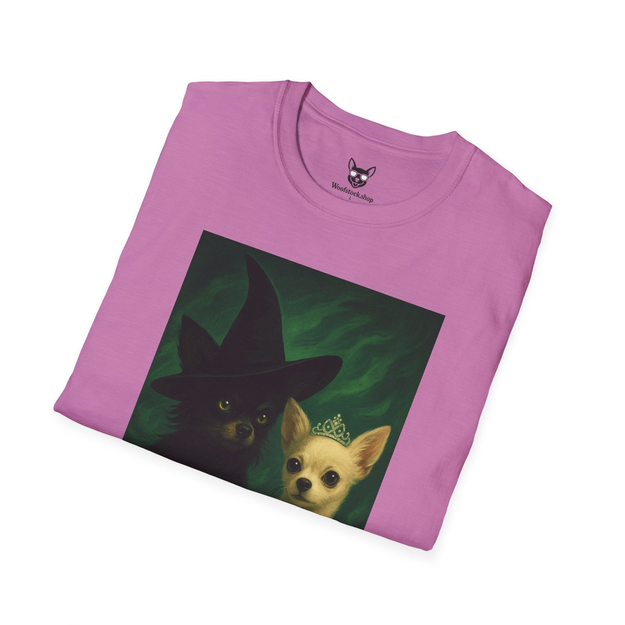 Wicked Broadway Poster Dog Parody Unisex Softstyle T-Shirt -- Funny Dog Shirt for Broadway and Dog Lovers